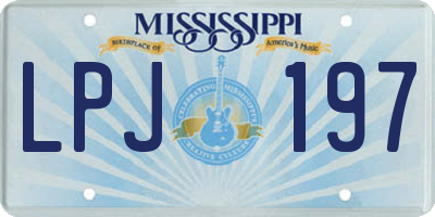 MS license plate LPJ197