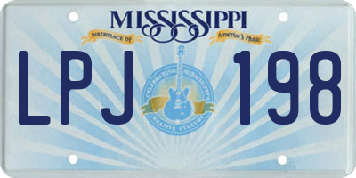 MS license plate LPJ198