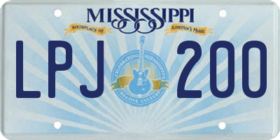 MS license plate LPJ200