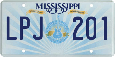 MS license plate LPJ201