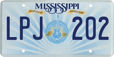 MS license plate LPJ202