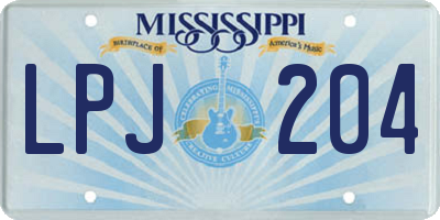 MS license plate LPJ204