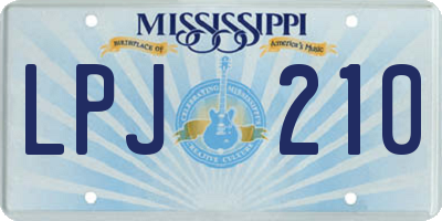 MS license plate LPJ210