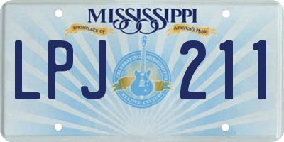MS license plate LPJ211