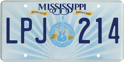 MS license plate LPJ214