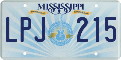 MS license plate LPJ215