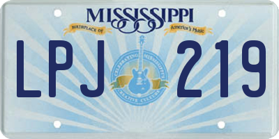 MS license plate LPJ219