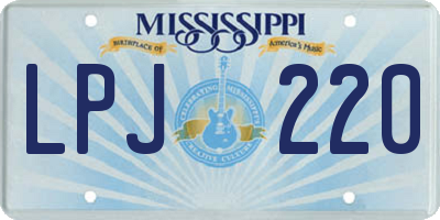 MS license plate LPJ220