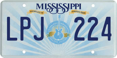 MS license plate LPJ224