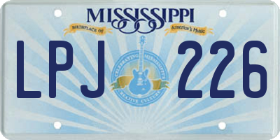 MS license plate LPJ226