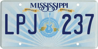MS license plate LPJ237