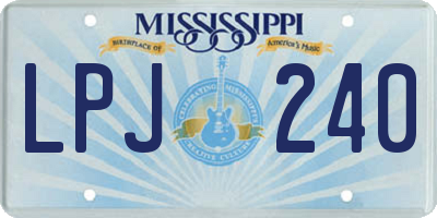MS license plate LPJ240