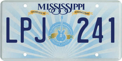 MS license plate LPJ241