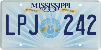 MS license plate LPJ242