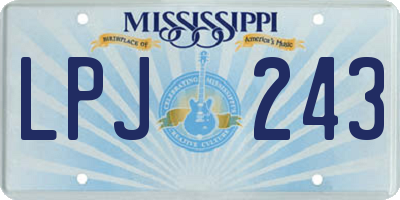 MS license plate LPJ243