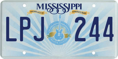 MS license plate LPJ244