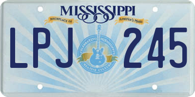 MS license plate LPJ245