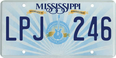 MS license plate LPJ246