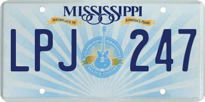 MS license plate LPJ247