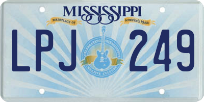 MS license plate LPJ249