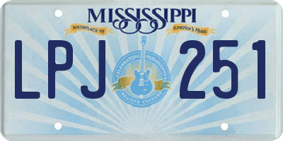 MS license plate LPJ251