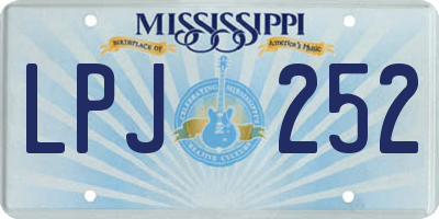MS license plate LPJ252