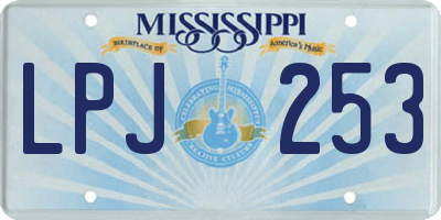 MS license plate LPJ253