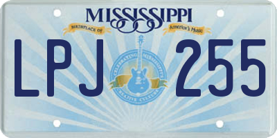 MS license plate LPJ255