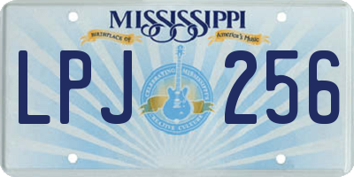 MS license plate LPJ256