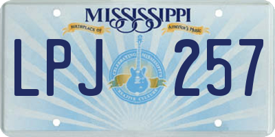 MS license plate LPJ257
