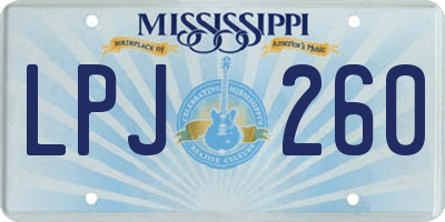 MS license plate LPJ260