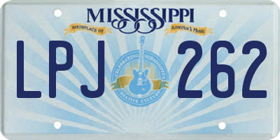 MS license plate LPJ262