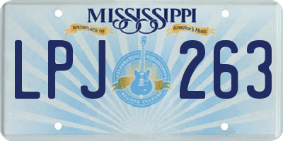 MS license plate LPJ263