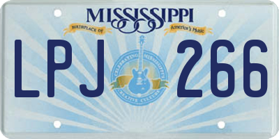 MS license plate LPJ266