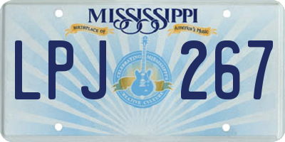 MS license plate LPJ267