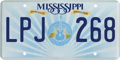 MS license plate LPJ268