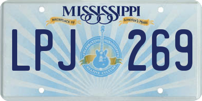 MS license plate LPJ269