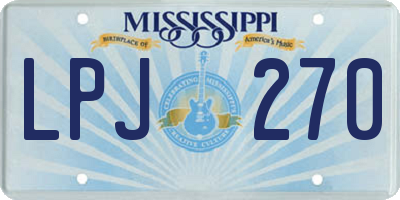 MS license plate LPJ270