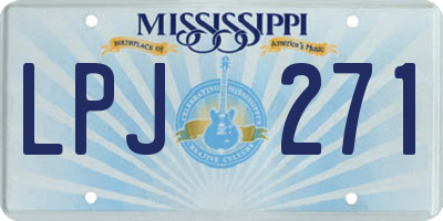 MS license plate LPJ271