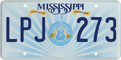 MS license plate LPJ273