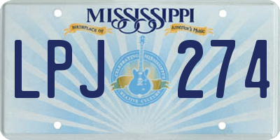 MS license plate LPJ274