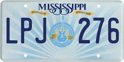 MS license plate LPJ276