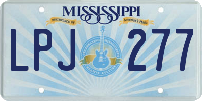 MS license plate LPJ277