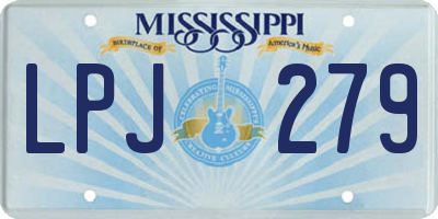 MS license plate LPJ279