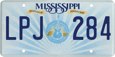 MS license plate LPJ284