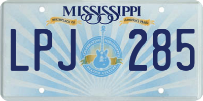 MS license plate LPJ285