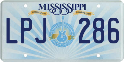 MS license plate LPJ286