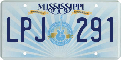 MS license plate LPJ291