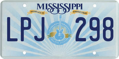 MS license plate LPJ298