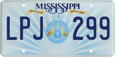 MS license plate LPJ299